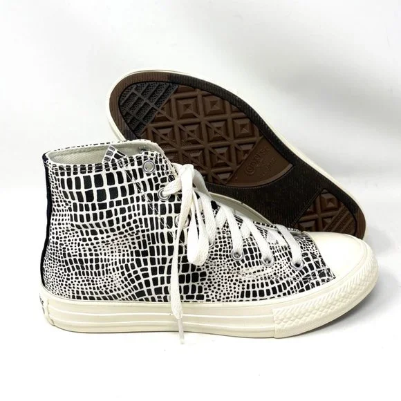Converse Women's Size 6 670460F CT All Star High Top Black Egret Canvas Sneakers - Picture 3 of 7